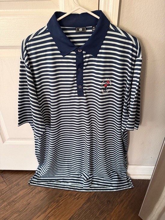 FootJoy Other - FootJoy Navy and White Horizontal Stripe Golf Polo